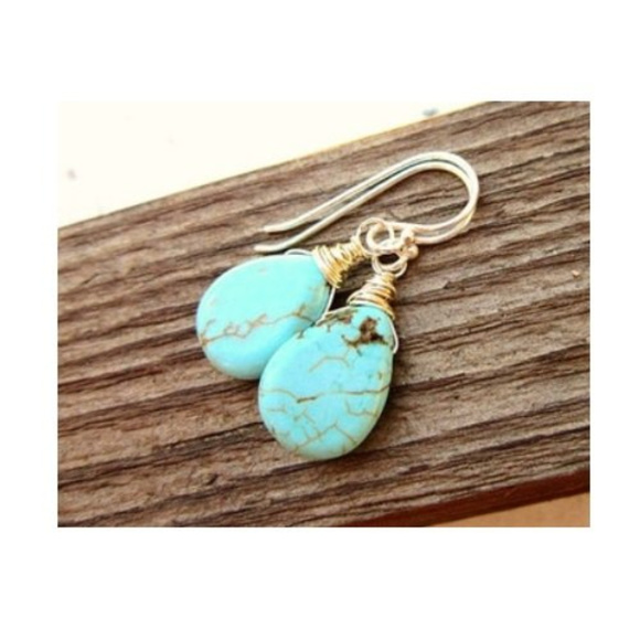 Jewelry - Turqouise Wire Wrap Earrings